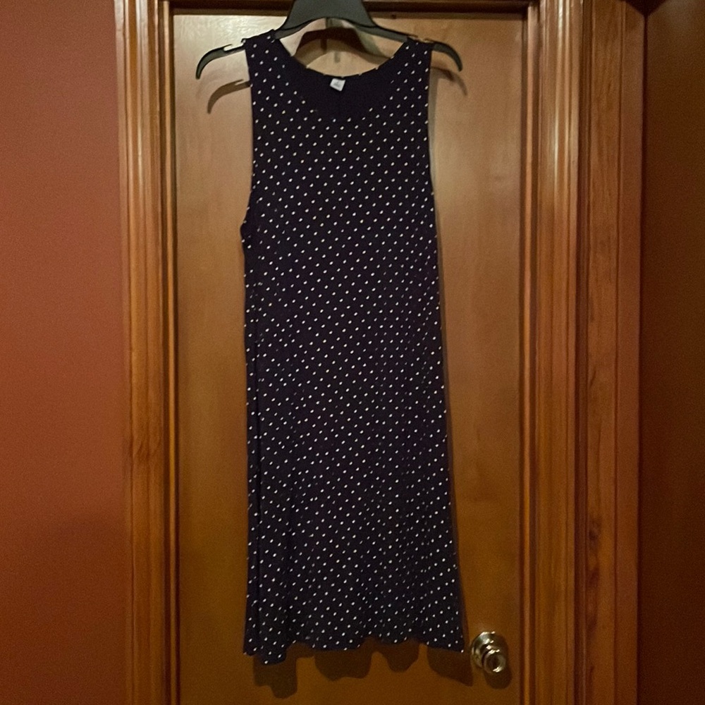 Blue and white poke a dot dress